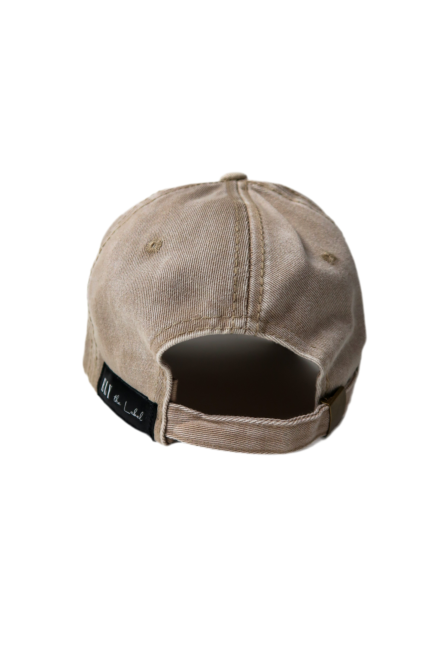 acid wash beige distressed denim Hat
