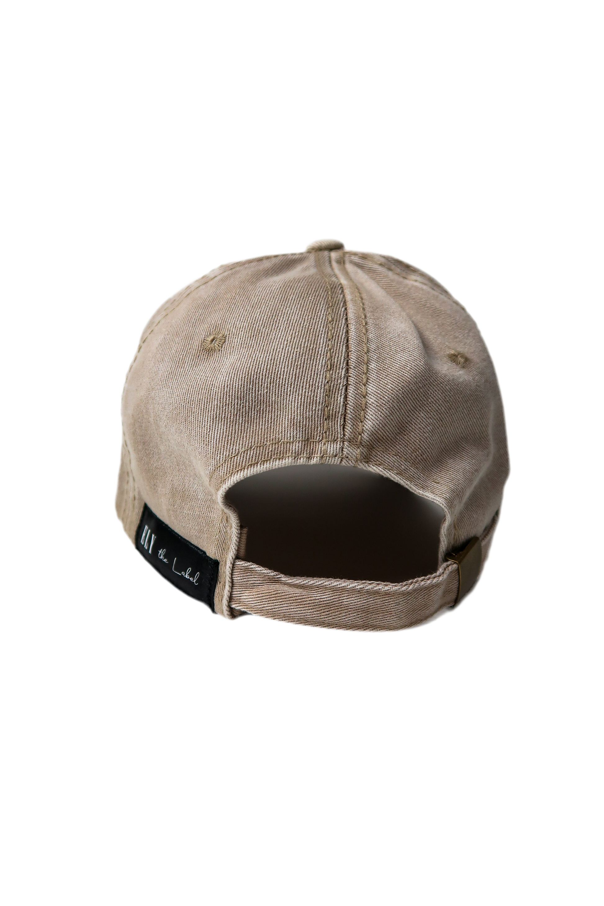 acid wash beige distressed denim Hat